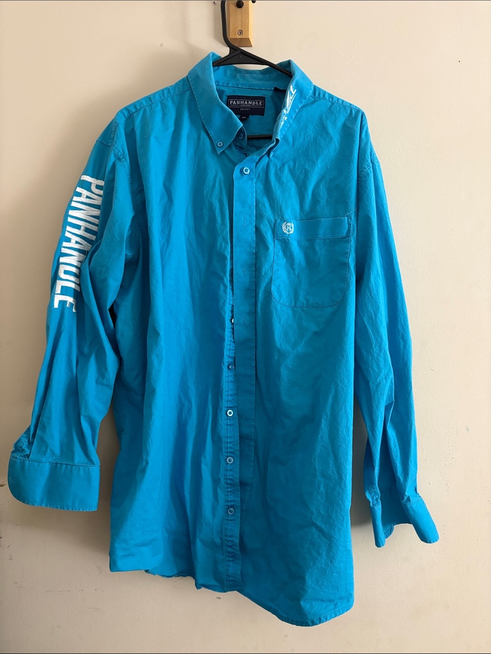 Panhandle Men’s Casual Button-Down Shirt in Turquoise
